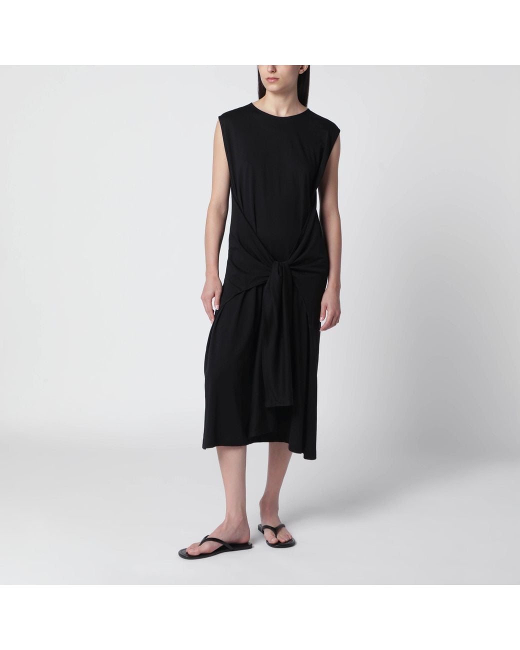Totême Black Maxi Jersey Dress With Belt