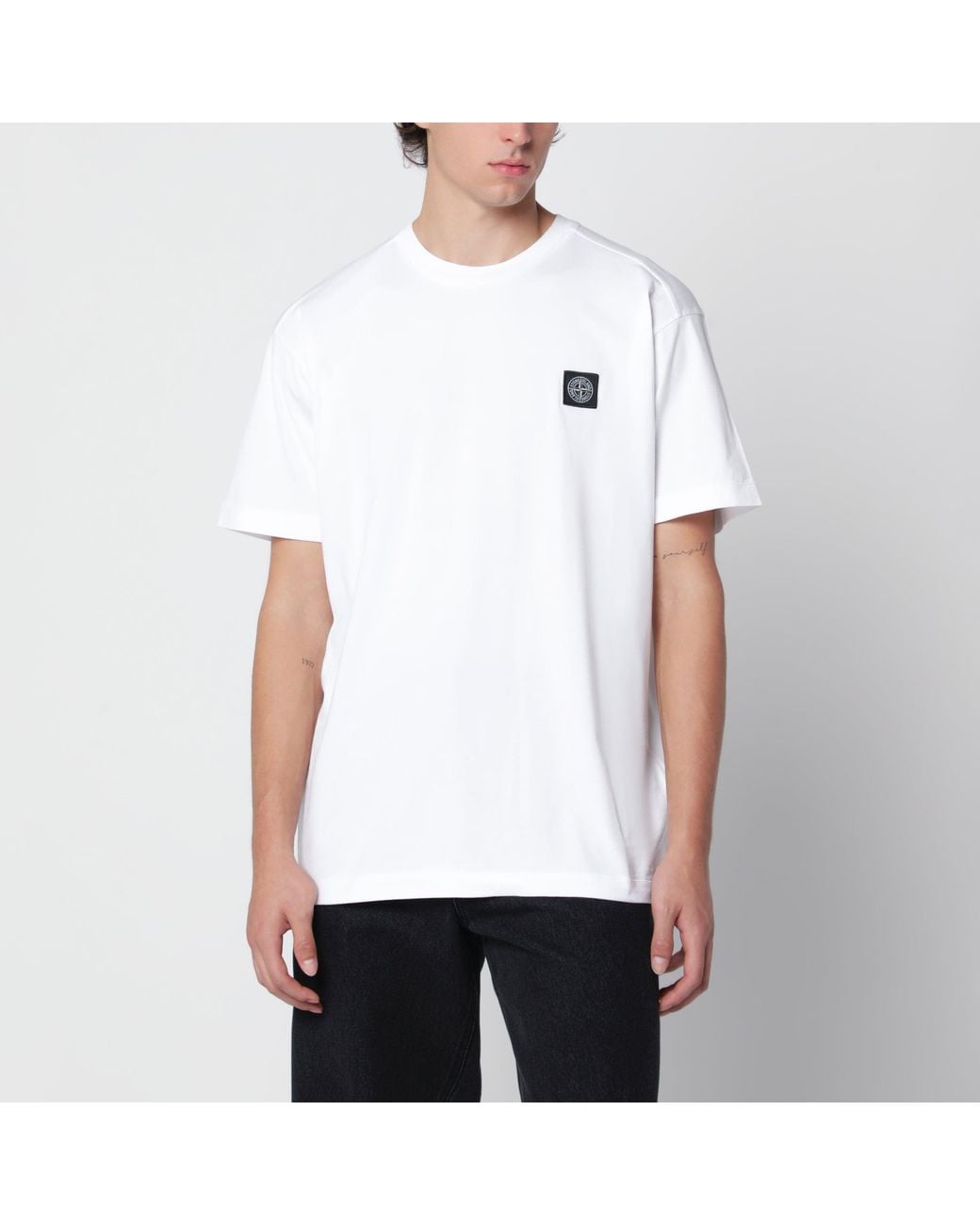 Stone Island White Slim-Fit Cotton T-Shirt for men