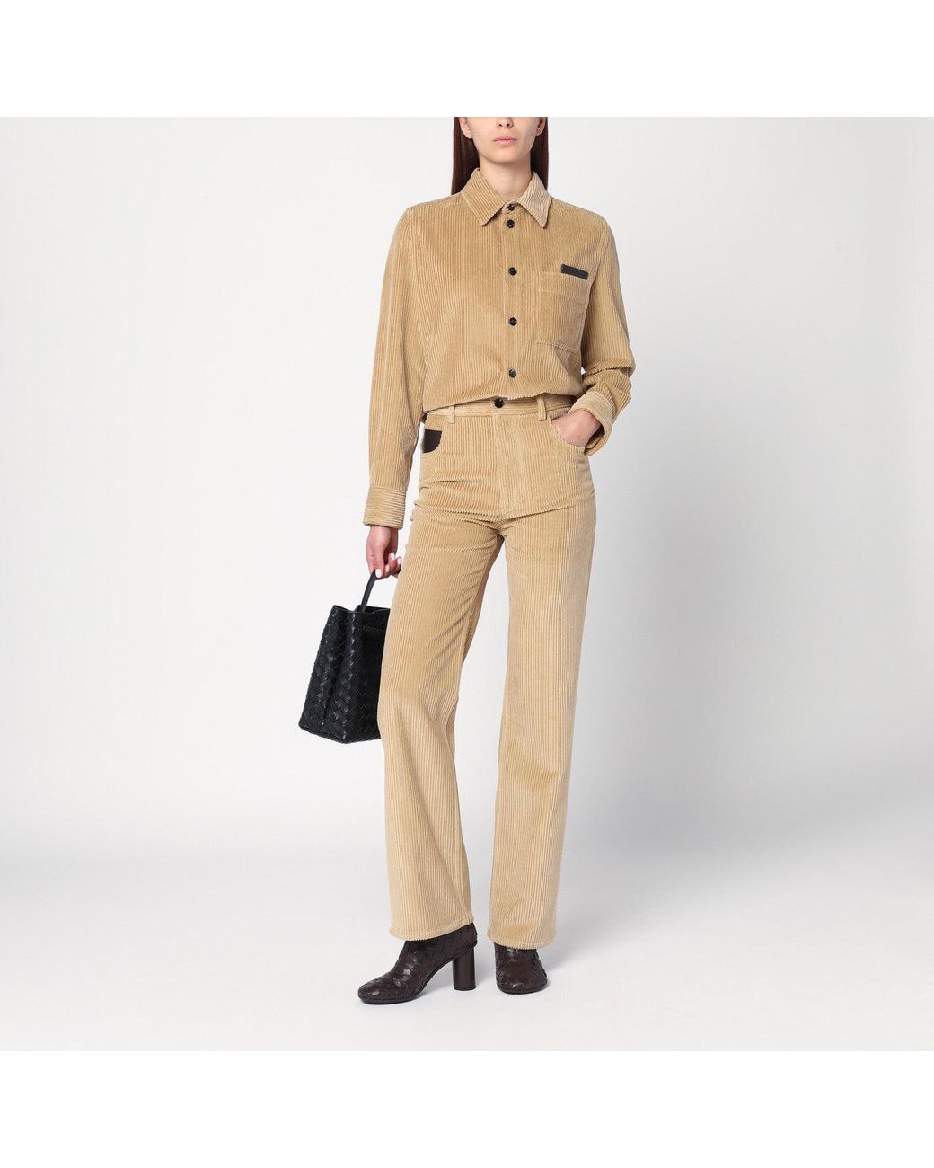 Bottega Veneta Natural Corduroy Trousers