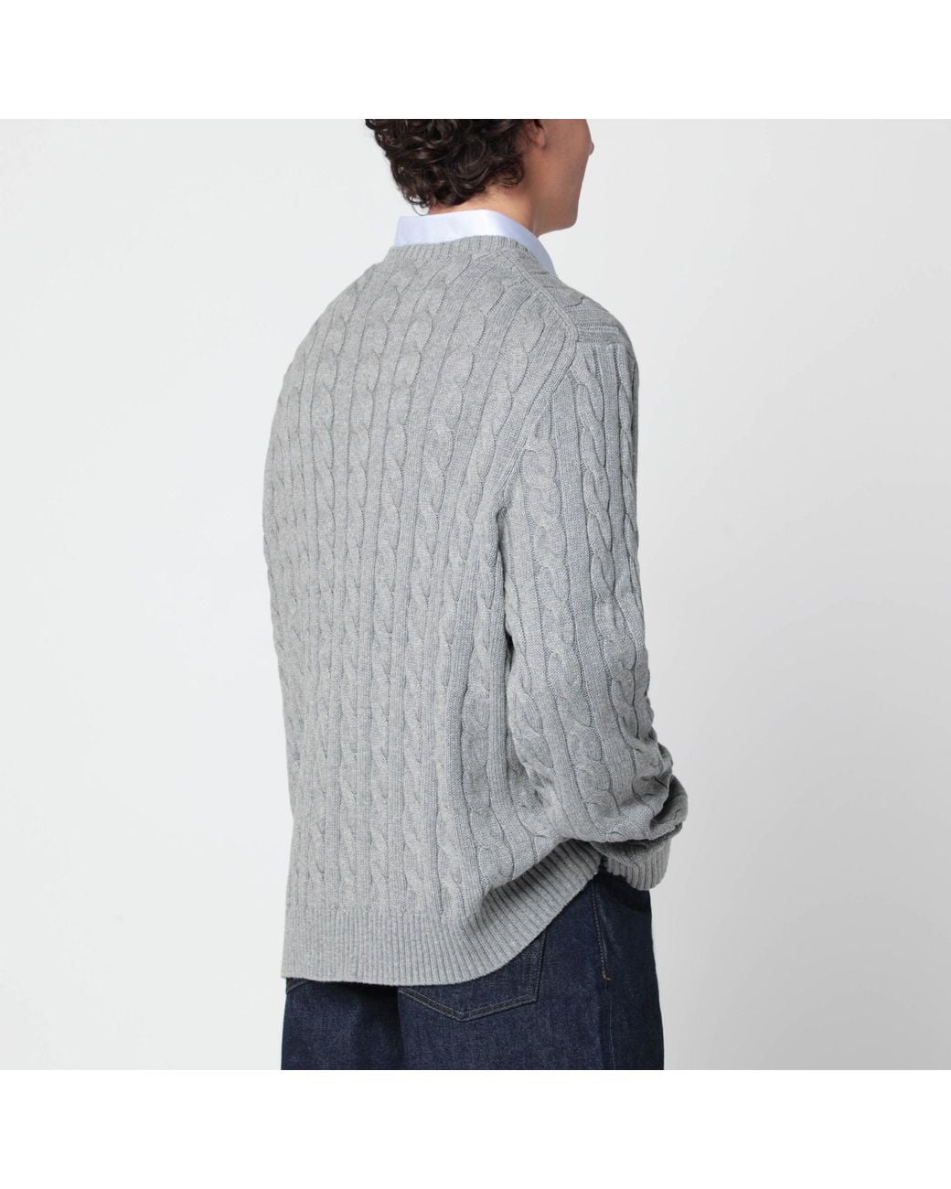 Polo Ralph Lauren Gray Cotton Cable-Knit Jumper for men