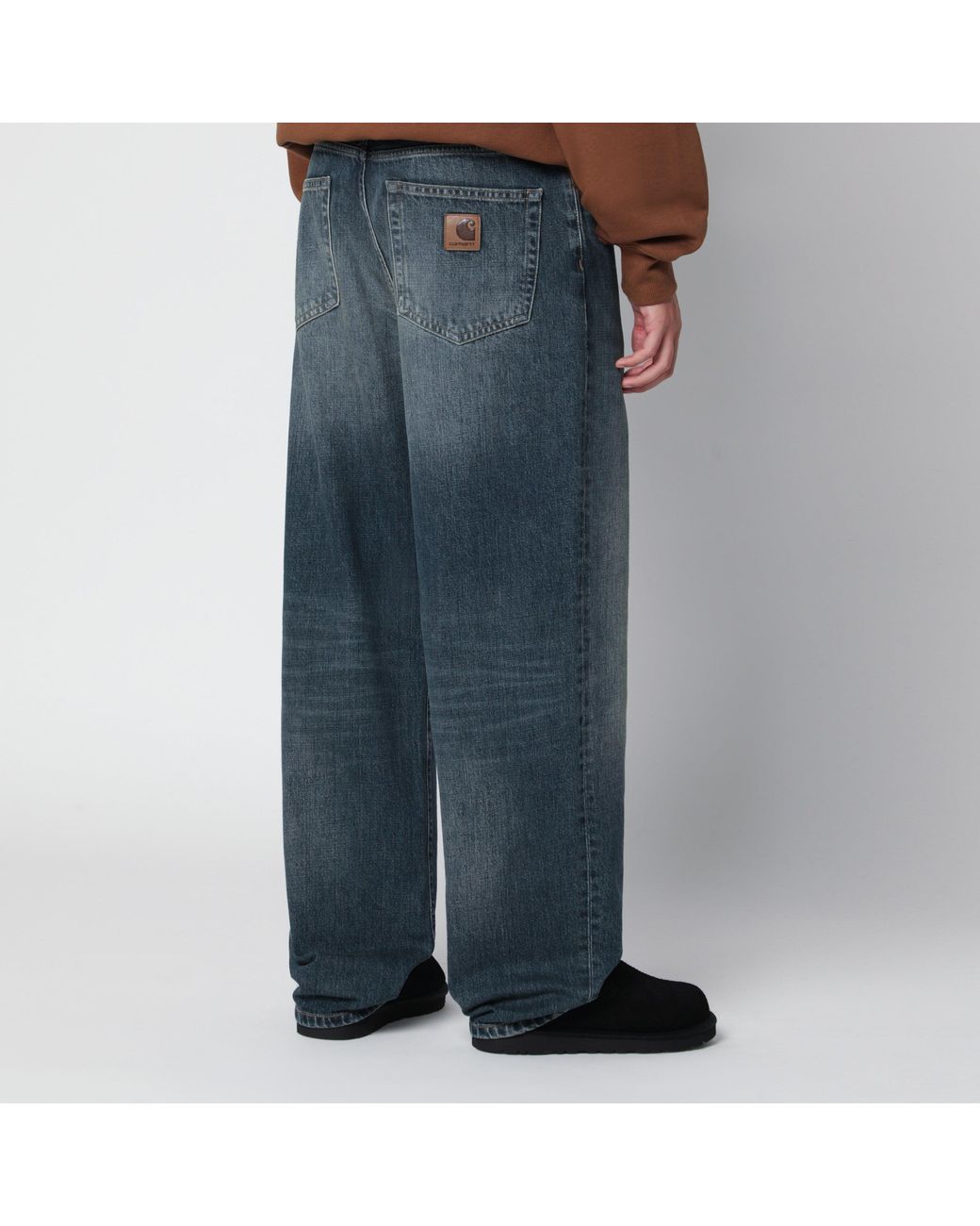 Carhartt Blue Aaron Cotton Denim Pants for men