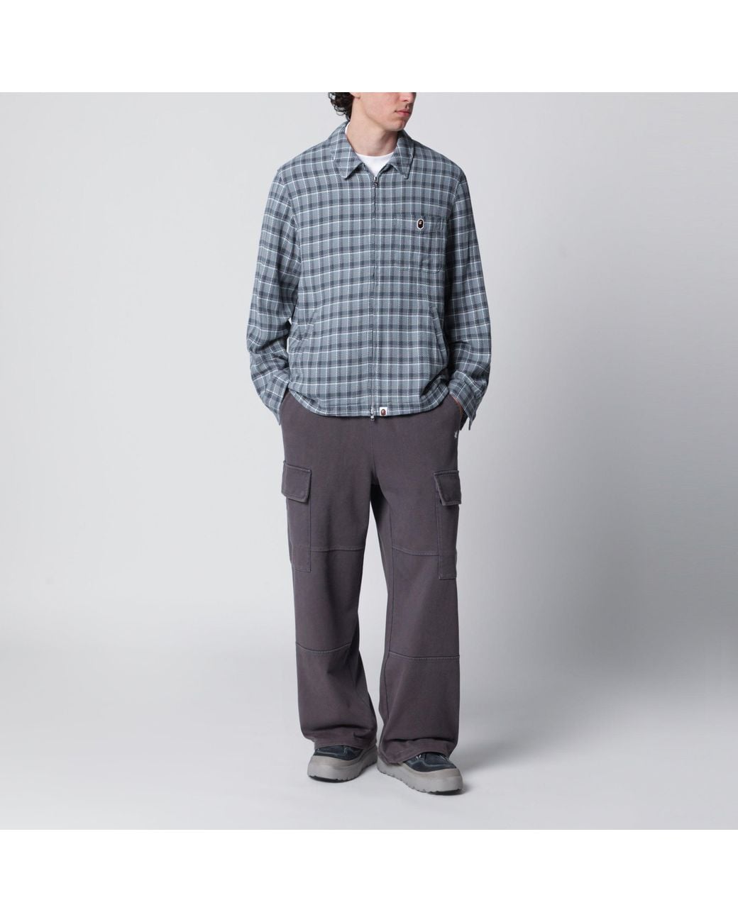 A Bathing Ape Gray Washed Cargo Jogging Pants for men