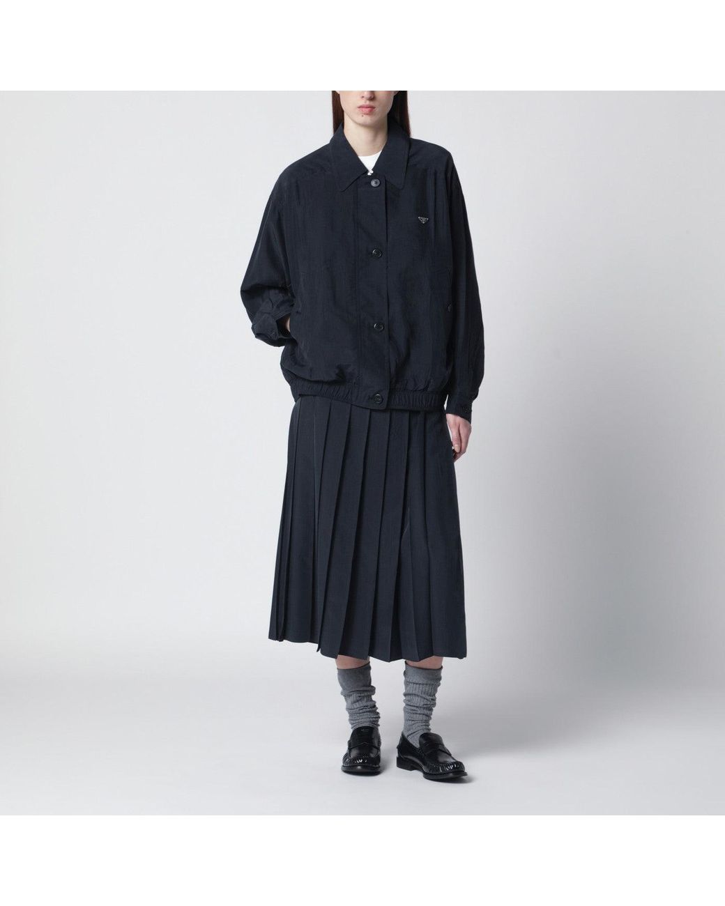 Prada Blue Silk Blouson