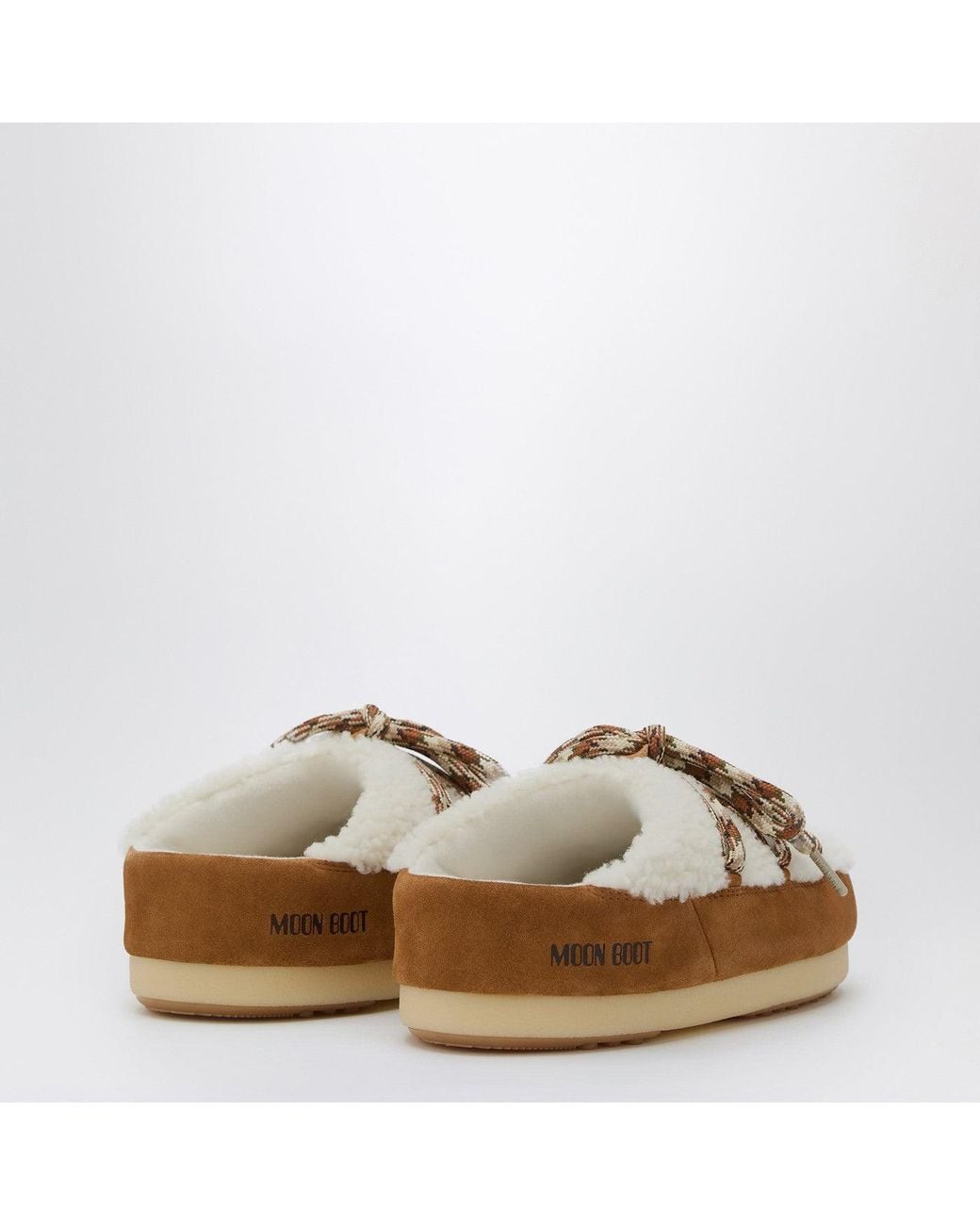 Moon Boot Brown Dark Curly Shearling Mules
