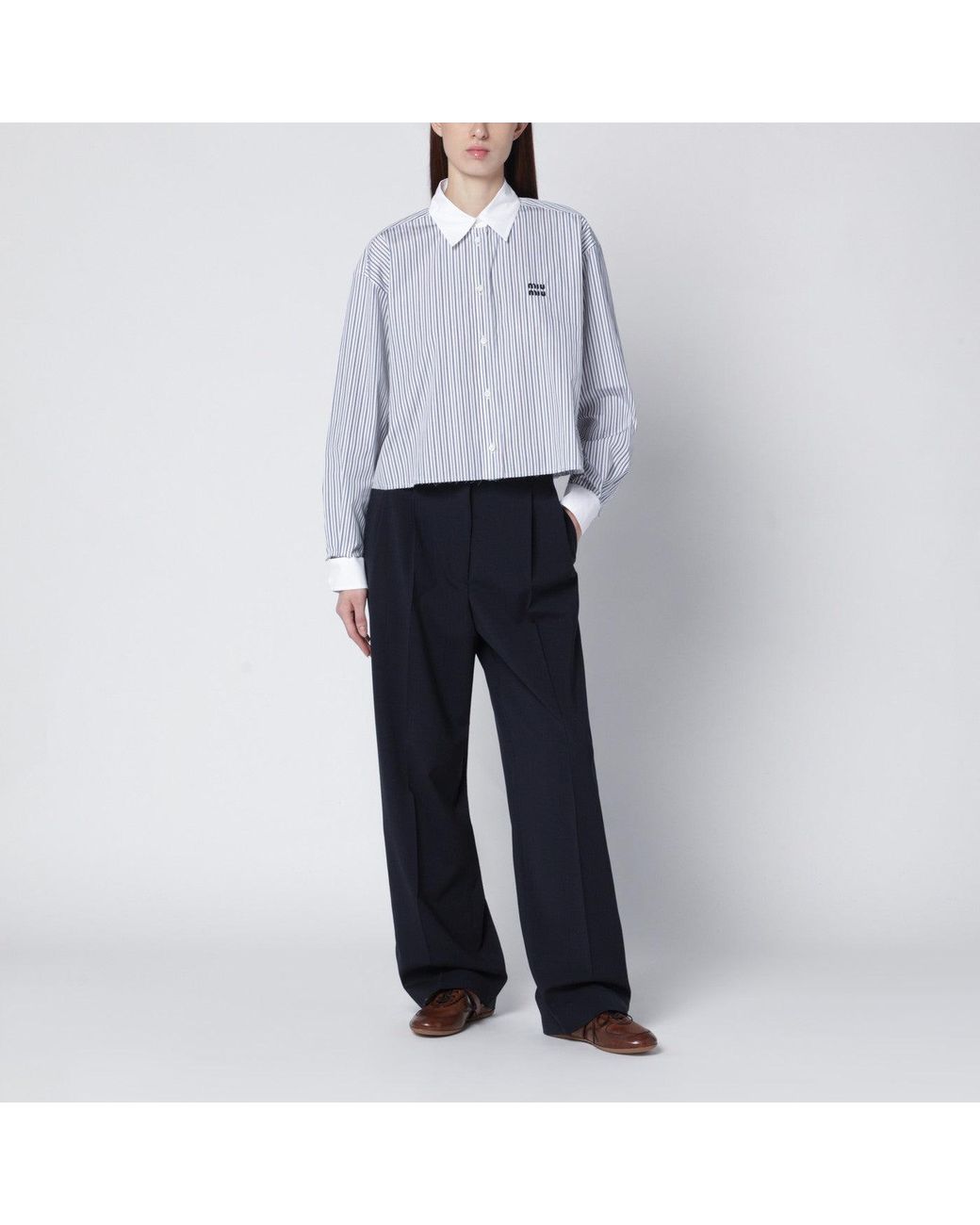 Miu Miu Blue Wool Trousers