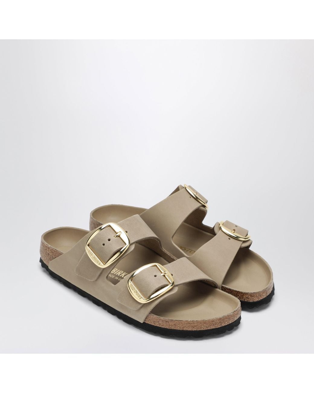 Birkenstock Natural Arizona Big Buckle Slides