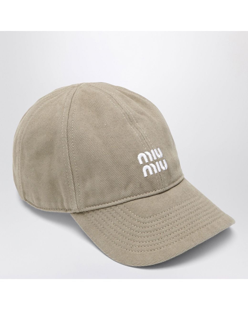 Cappello Da Baseball di Miu Miu in Natural