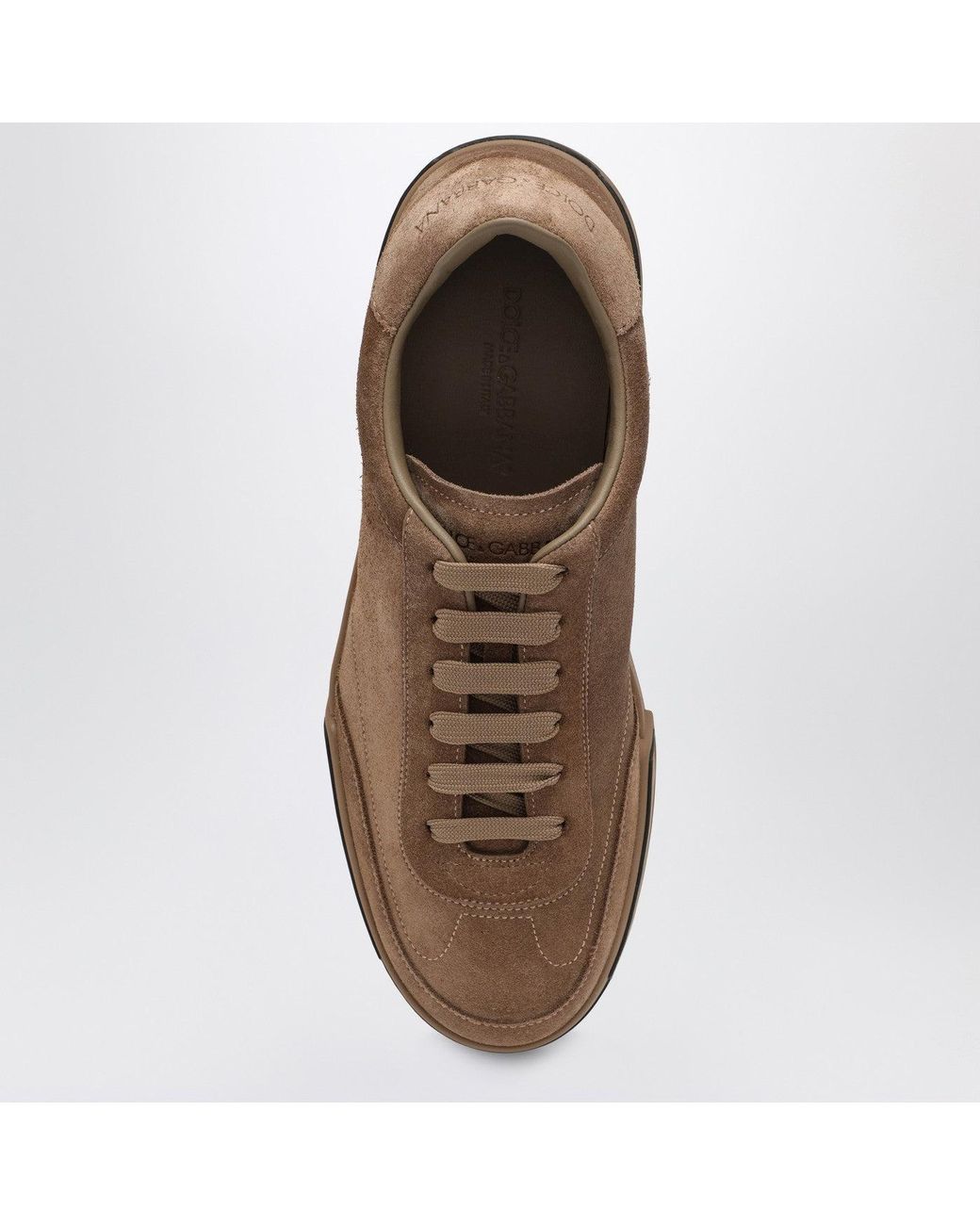 Dolce & Gabbana Brown Portofino Suede Sneakers for men