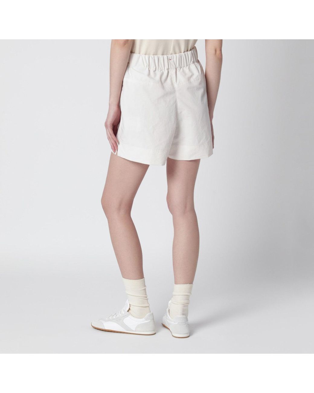 Moncler White Technical Froissé Shorts