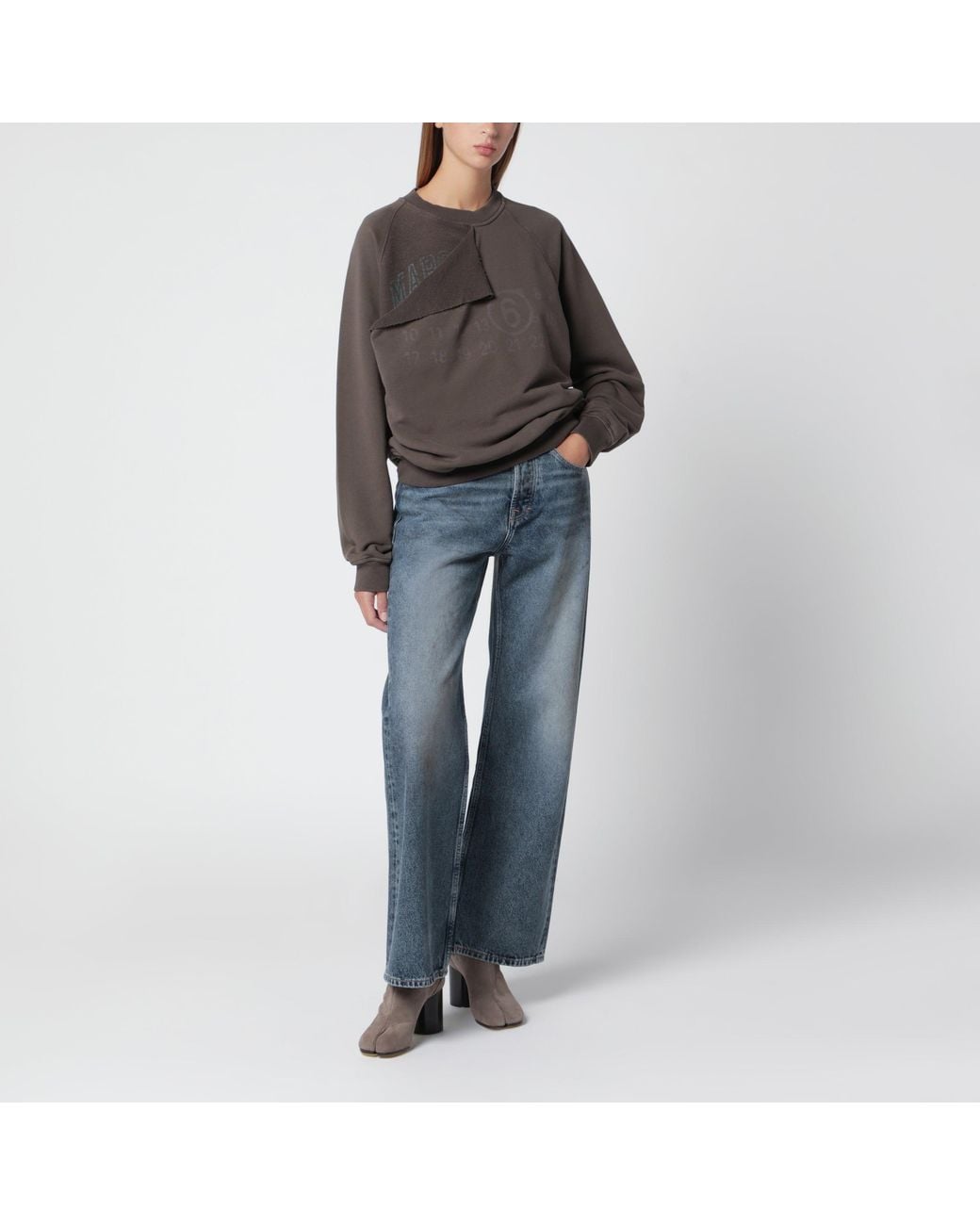 MM6 by Maison Margiela Gray Trompe L'Oeil Cotton Sweatshirt
