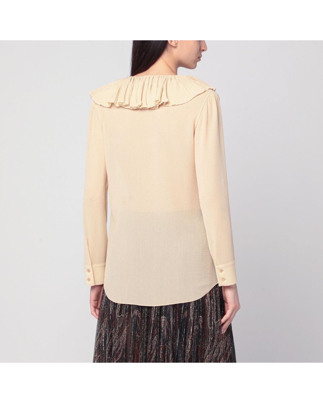 Saint Laurent Black Ruffled Blouse