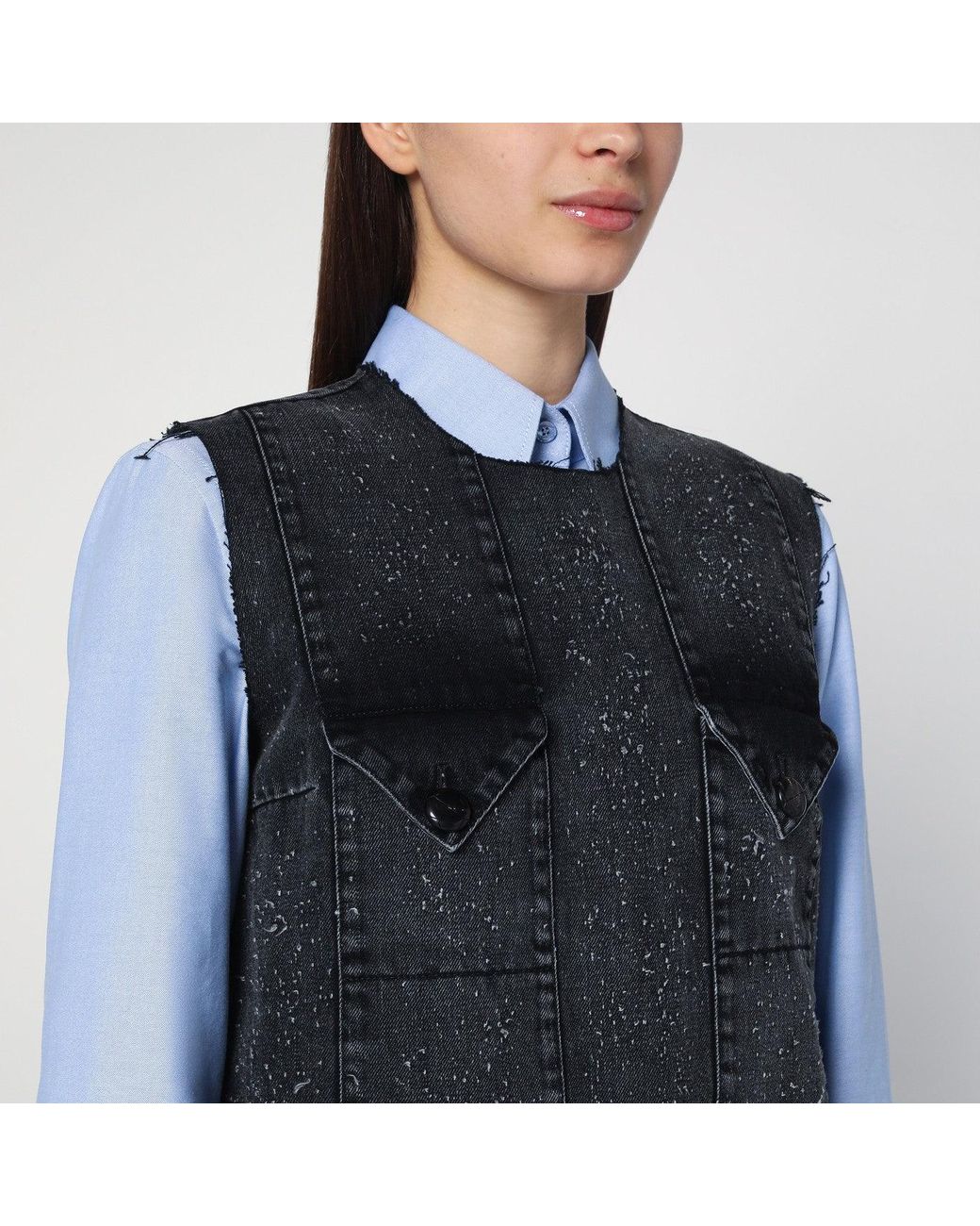 NAMACHEKO Blue Dark Grey Mini Dress In Denim