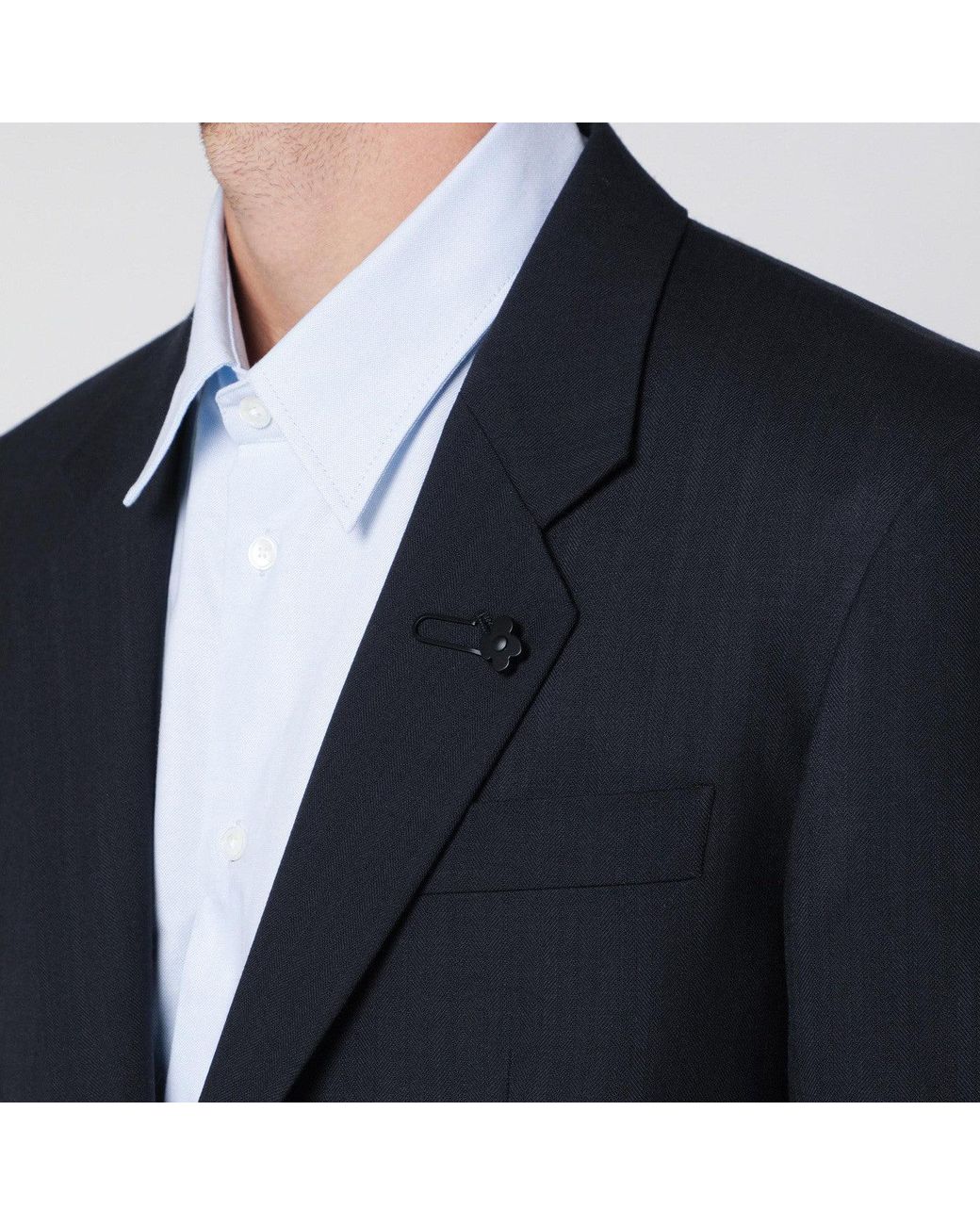 Lardini Blue Single Breasted Wool Blend Jacket for men