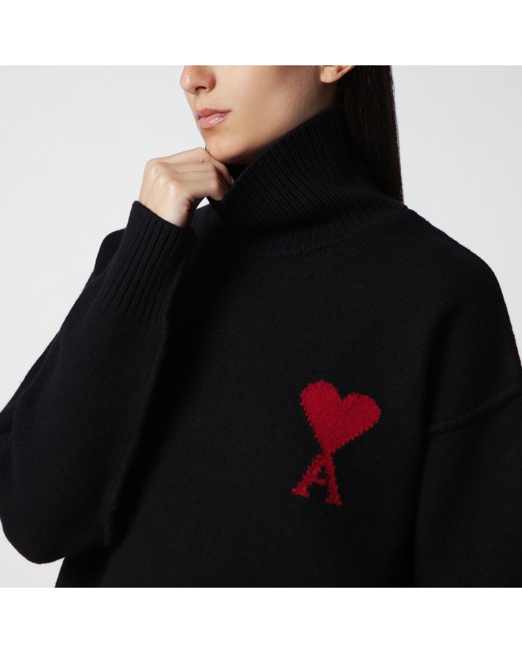 AMI Black Ami De Coeur Sweater