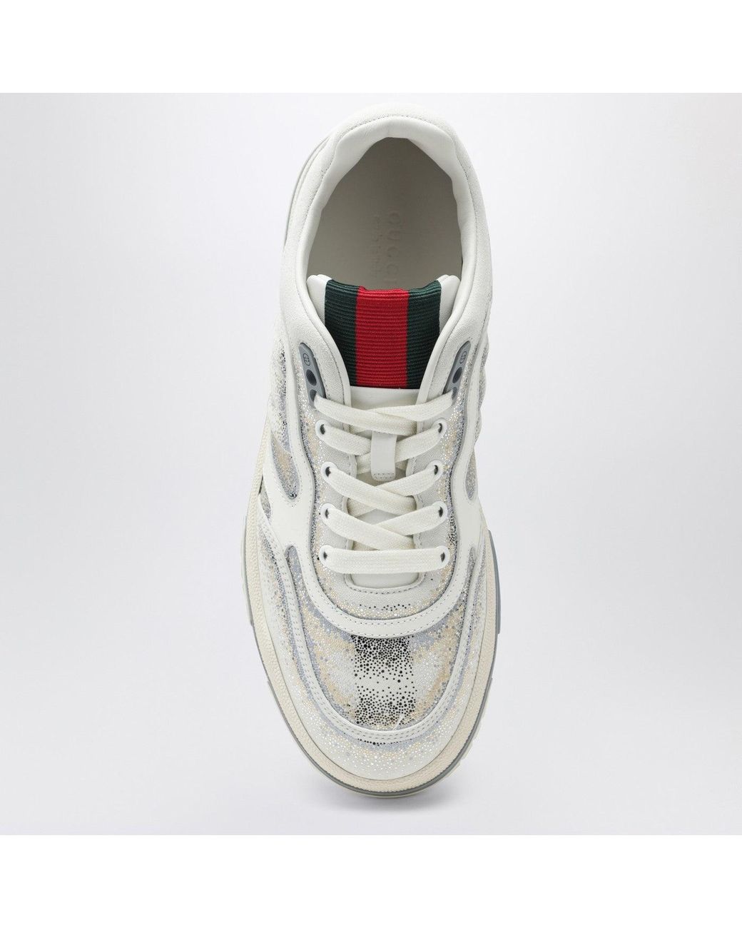 Gucci White Re-Web Glitter/ Gradient Sneakers