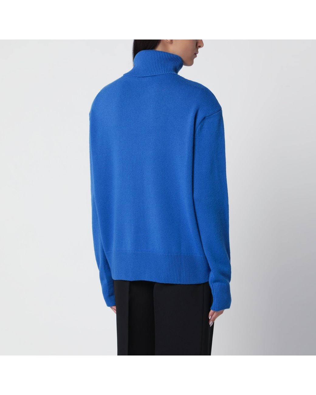 Frankie Shop Blue Gala Merino Wool Turtleneck Sweater