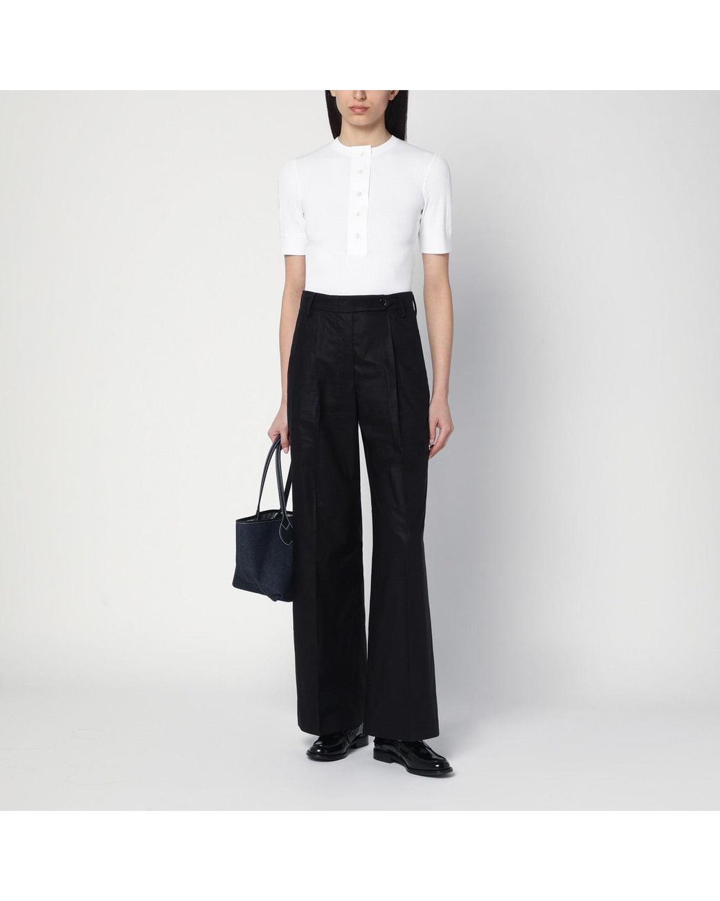 Department 5 Wide Black Cotton Pants