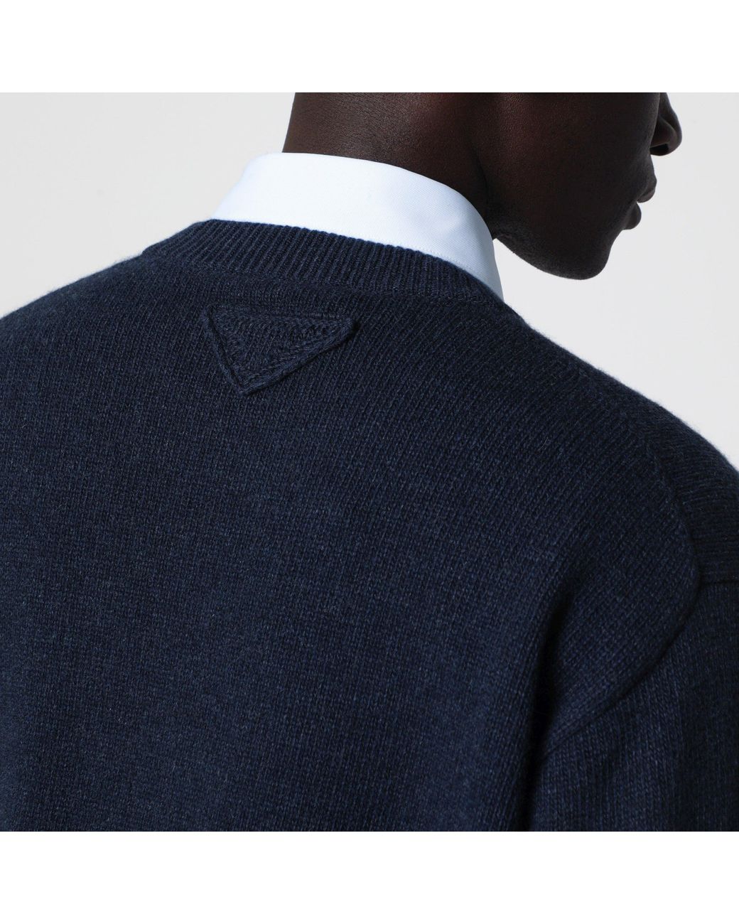 Prada Blue Ink Crew Neck Sweater for men