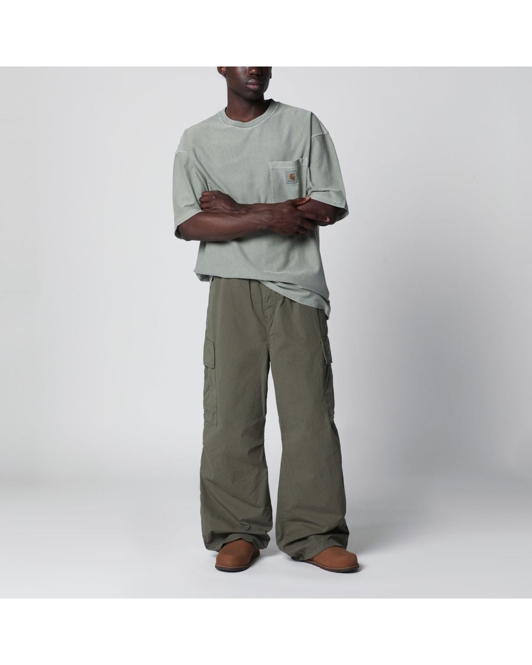 Carhartt Green Mandler Cargo Trousers for men