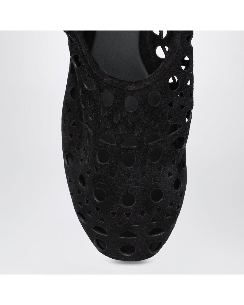 Alaïa Black Suede Vienne Perforated Slippers