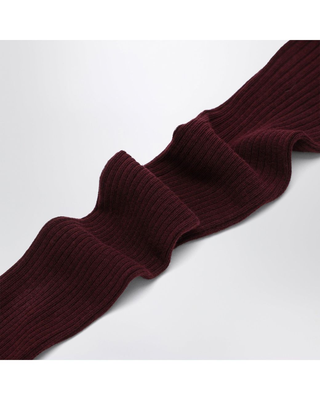 Max Mara Purple Burgundy Ribbed Tights