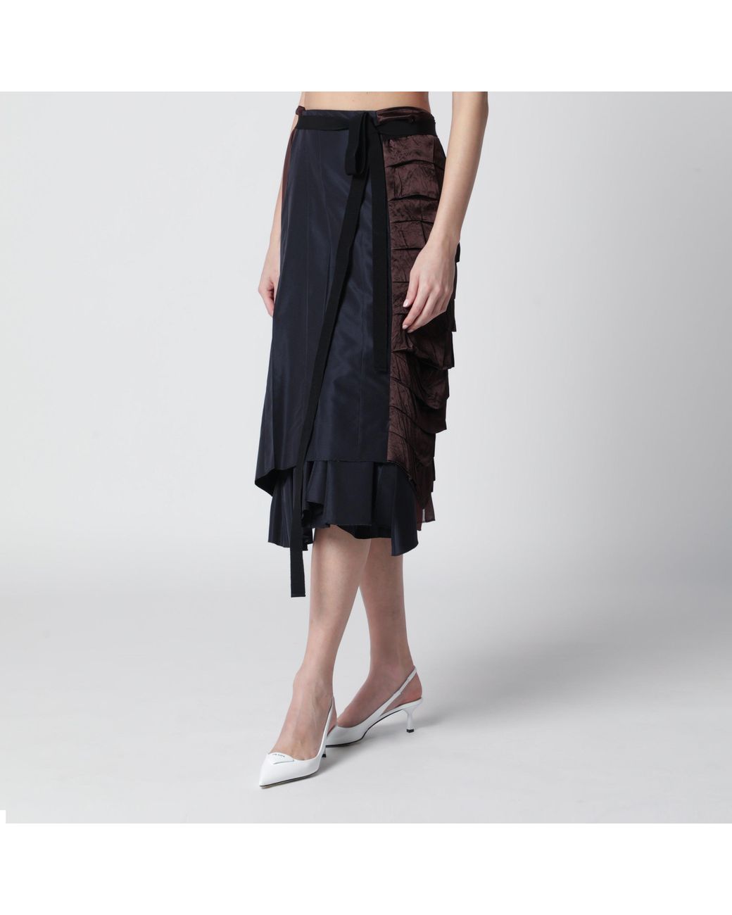 Gonna Patchwork di Prada in Black