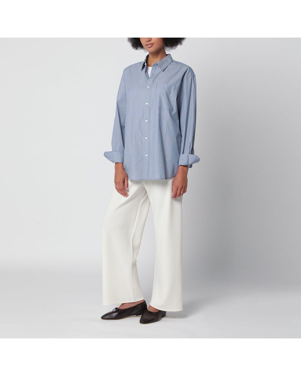 DUNST Blue Casual Striped Shirt