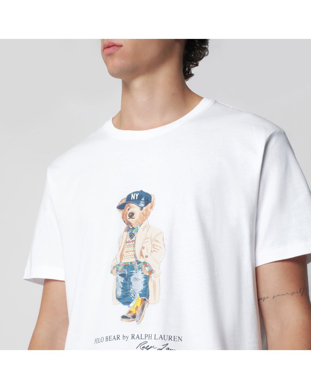Polo Ralph Lauren White Polo Bear Custom Slim-Fit T-Shirt for men