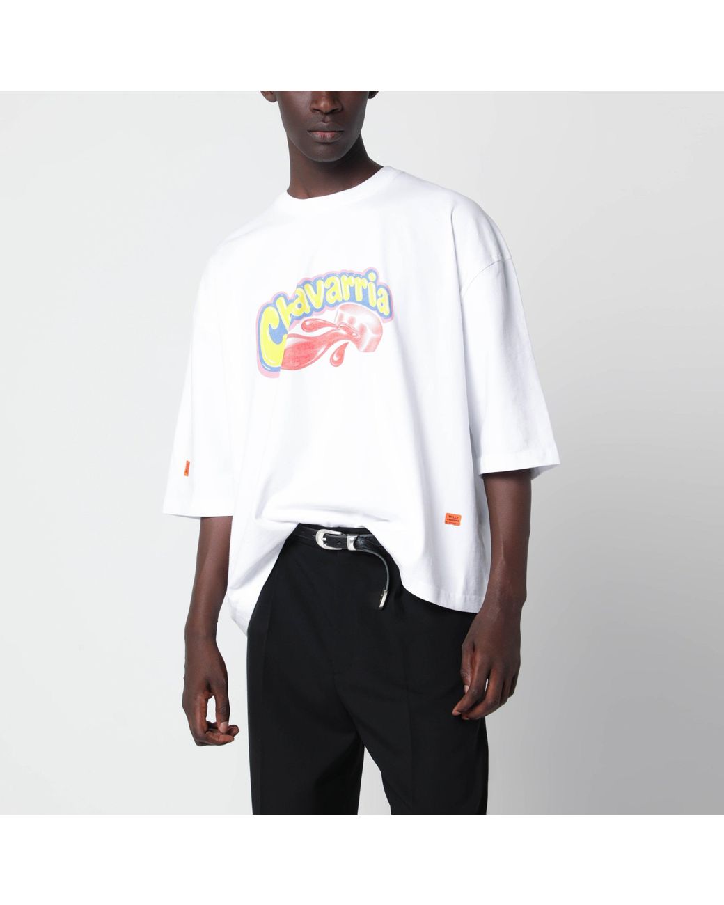 Willy Chavarria White Os Chavaloo Buffalo Cotton T-Shirt for men