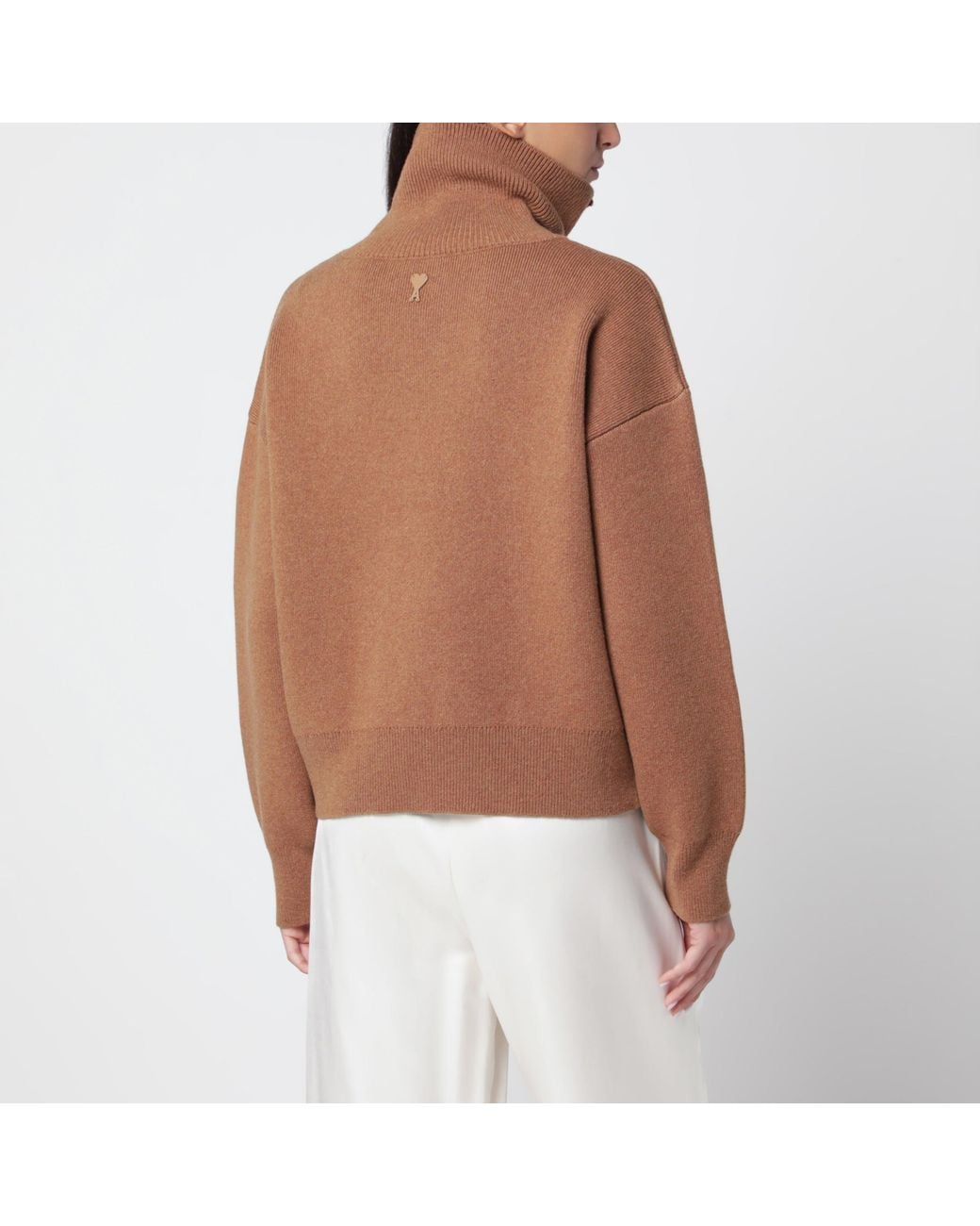 AMI Brown Camel Wool Sweater