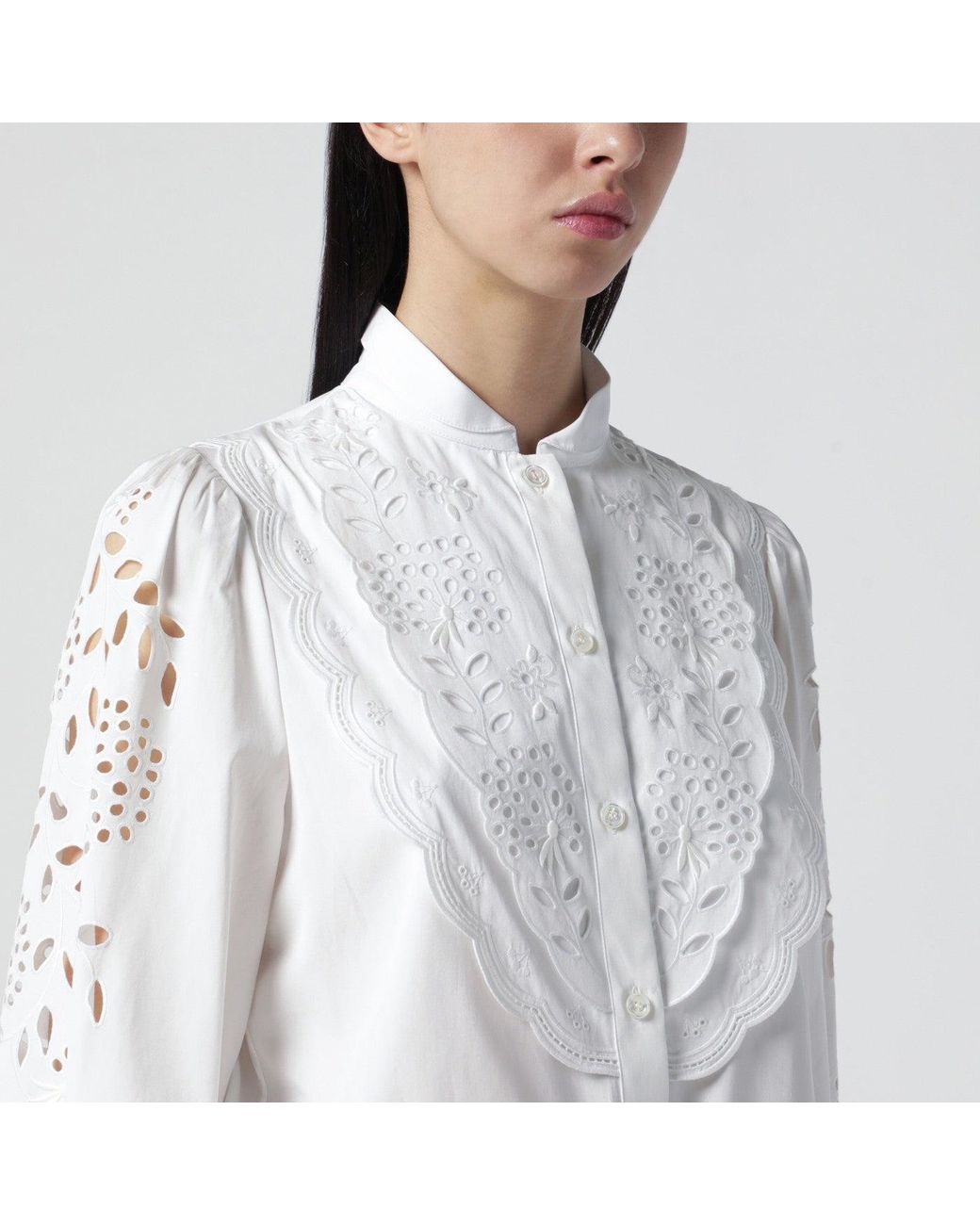 Valentino White Shirt With Sangallo Embroidery