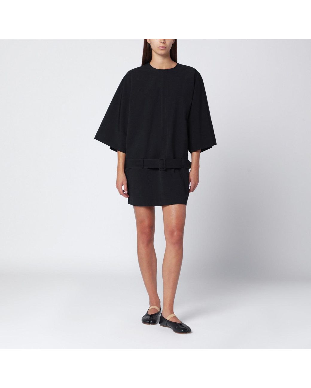 MM6 by Maison Margiela Black Wool-blend Mini Dress
