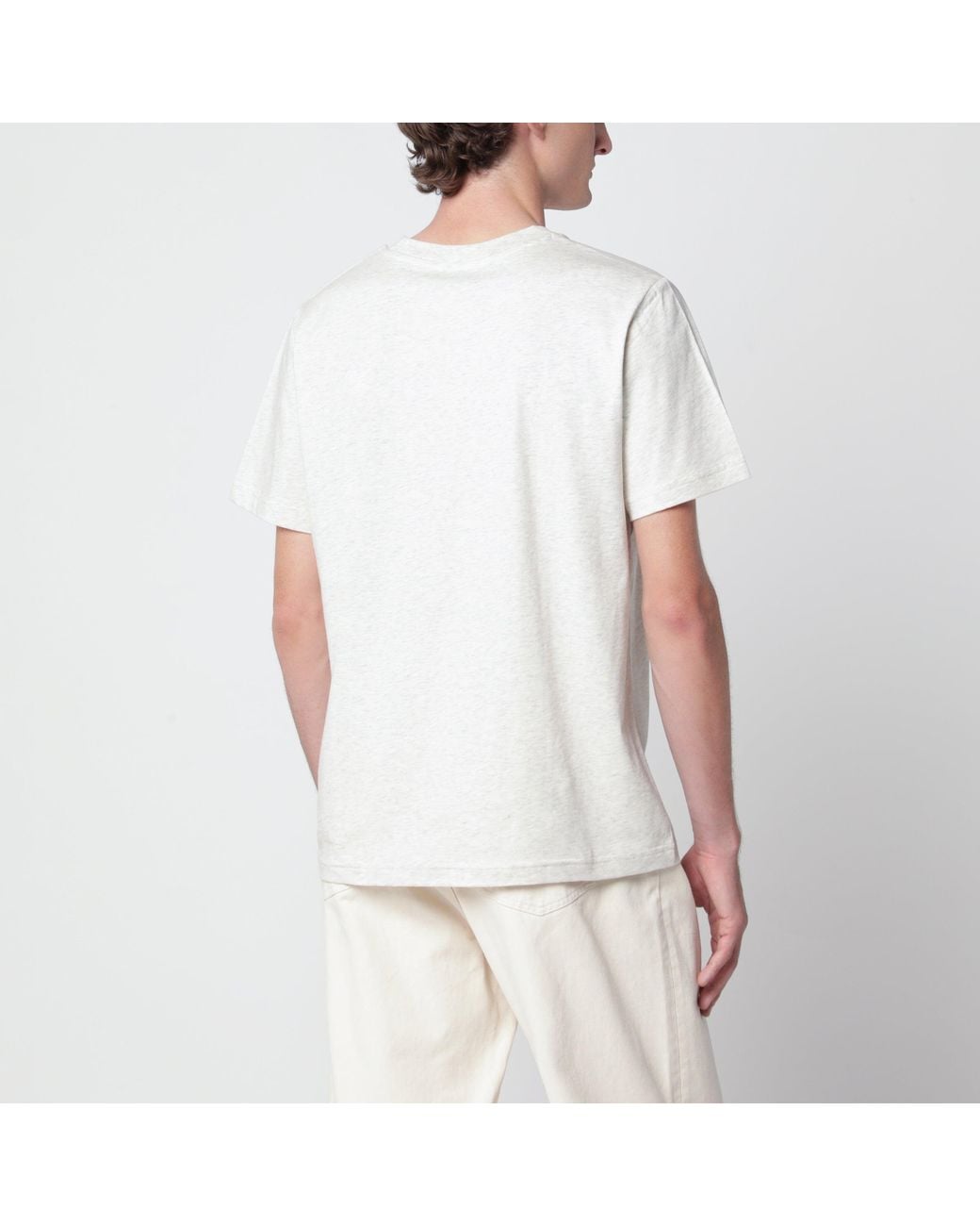 A.P.C. White Ecru Standard Grand Vpc Cotton T-Shirt for men