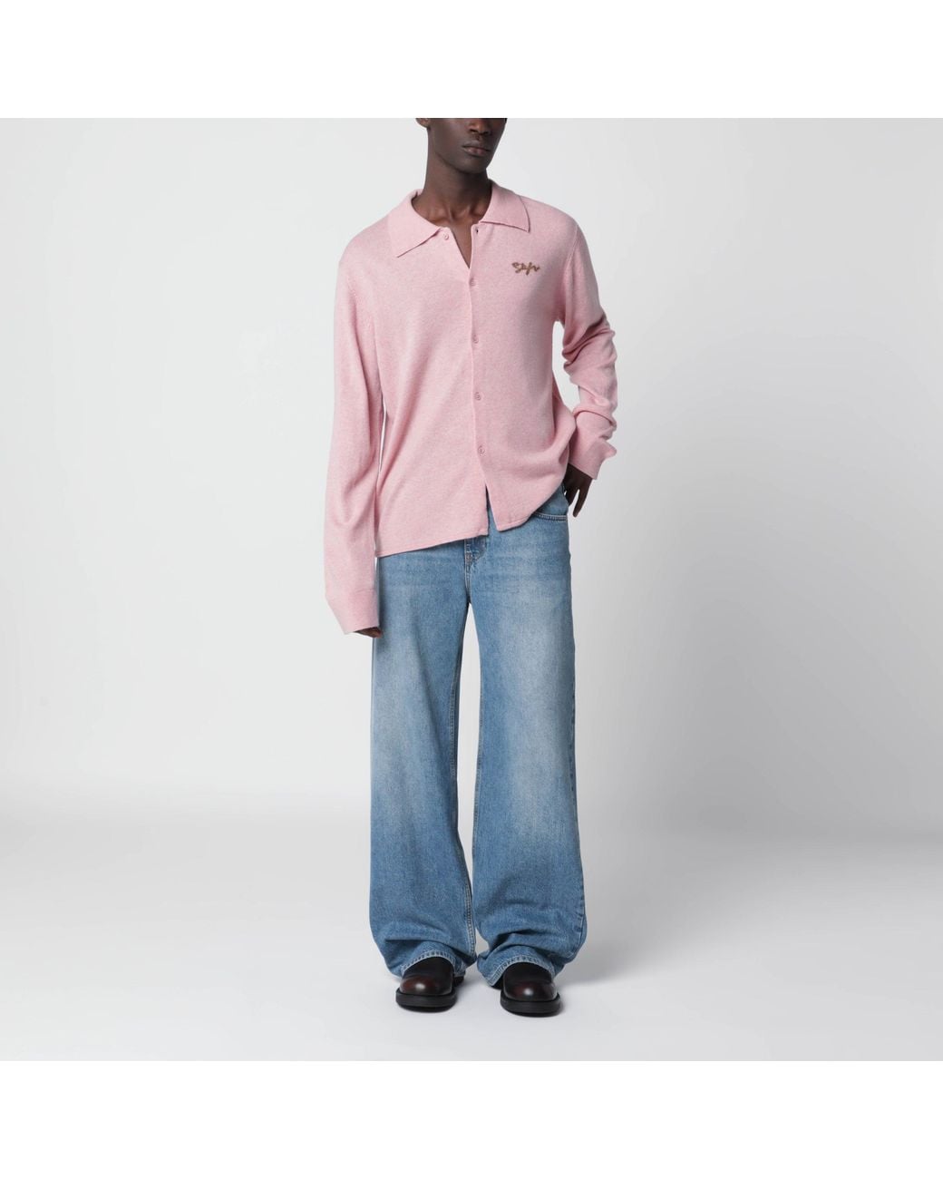 Séfr Pink Séfr Shirt-Style Cardigan for men