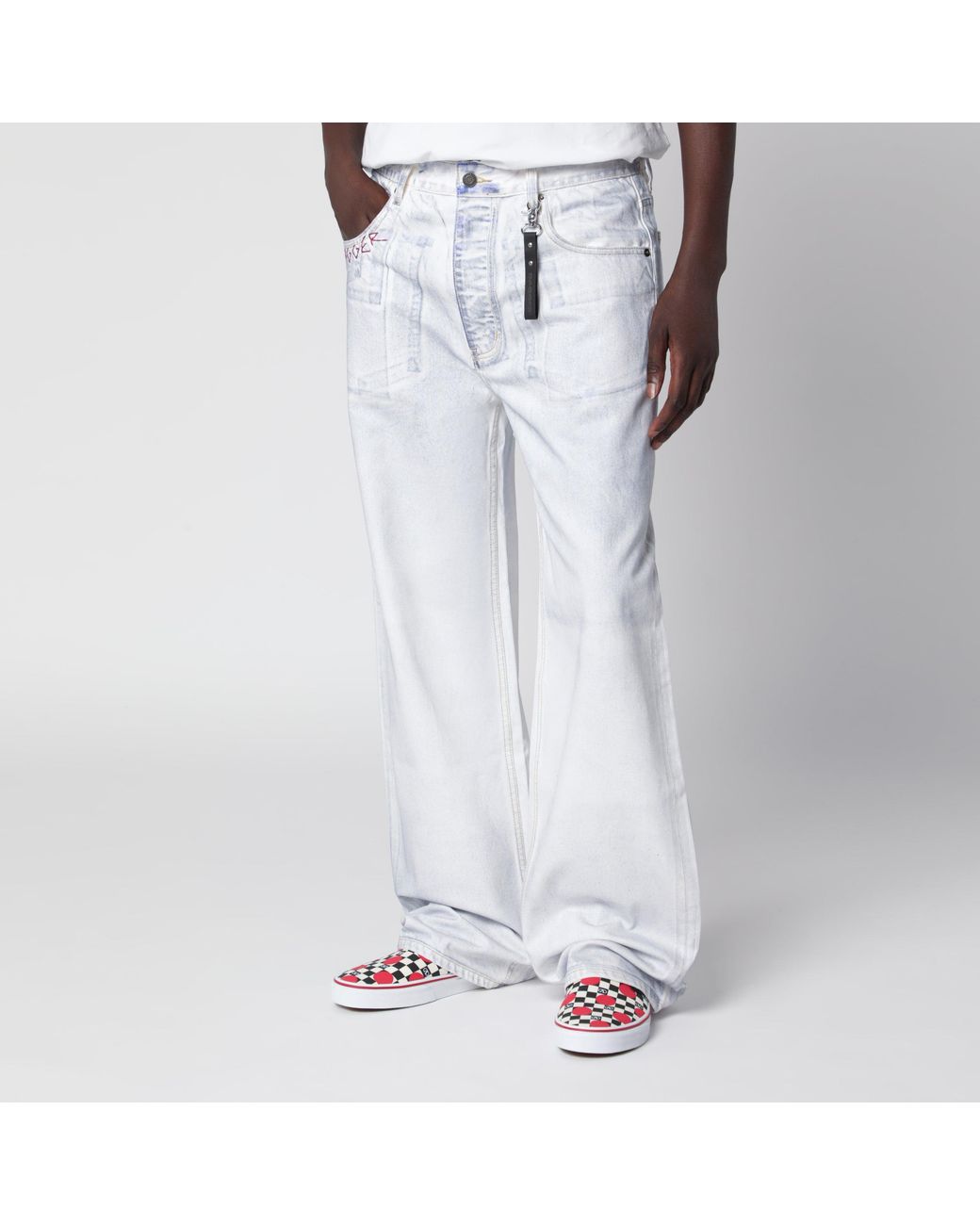 Jean Blanc Délavé Effet Usé DAGGER pour homme en coloris White
