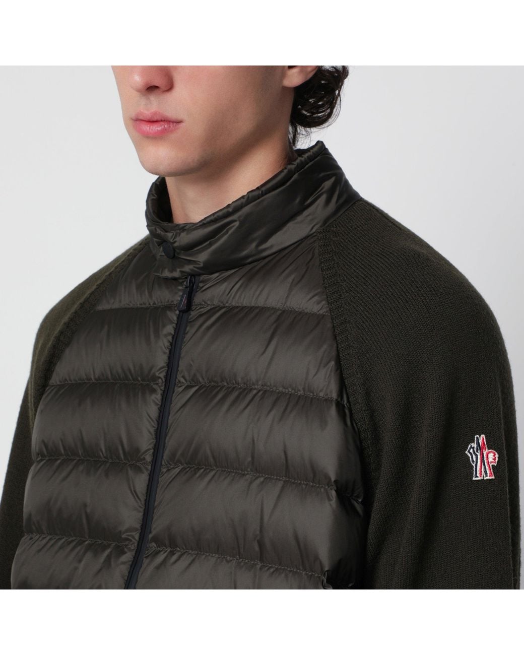 Moncler Black Dark Padded Zip-Up Cardigan for men