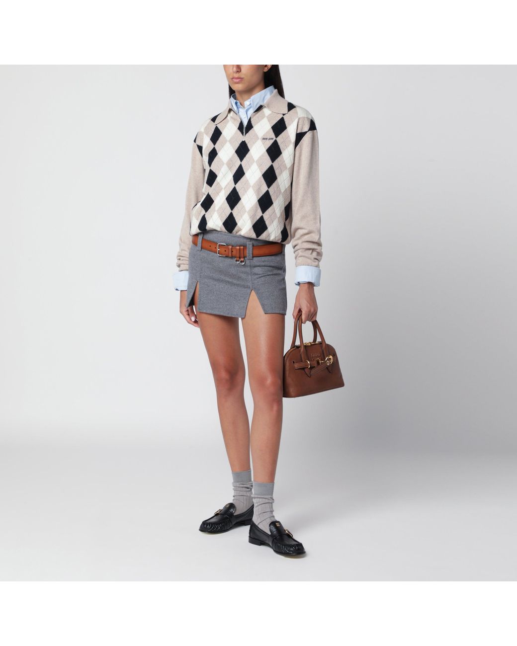 Miu Miu Brown Aventure Oak Bag