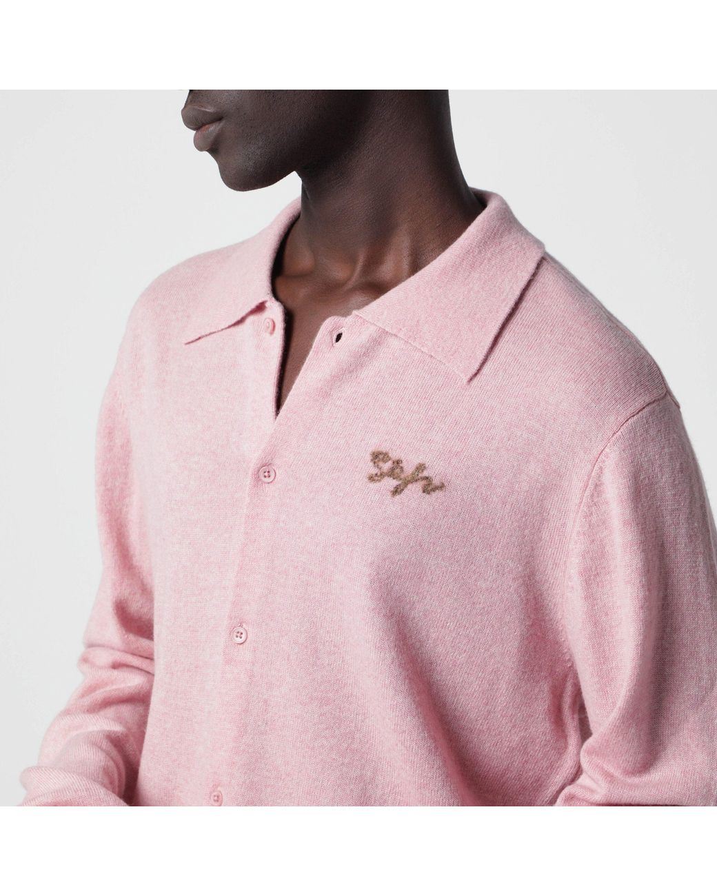 Séfr Pink Séfr Shirt-Style Cardigan for men