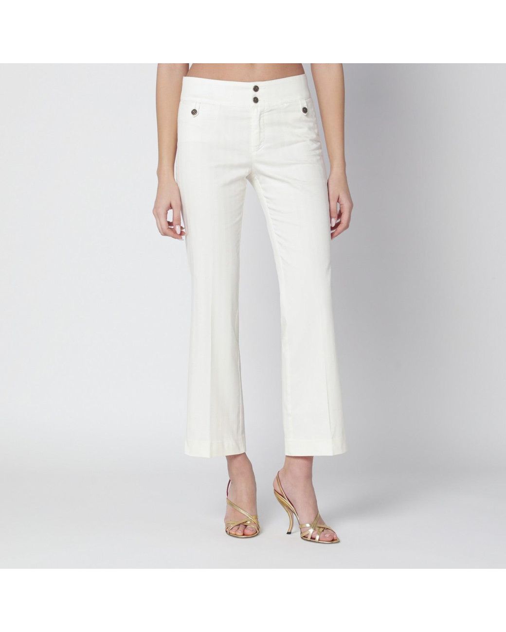 Etro White Cotton Trousers
