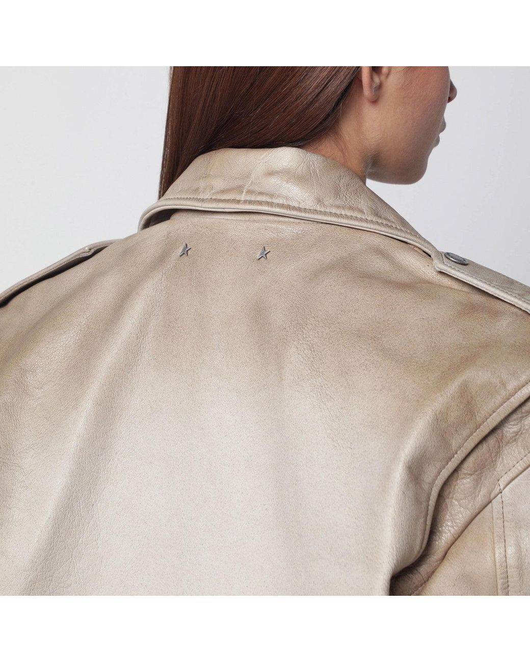 Golden Goose Deluxe Brand Brown Leather Phoebe Jacket