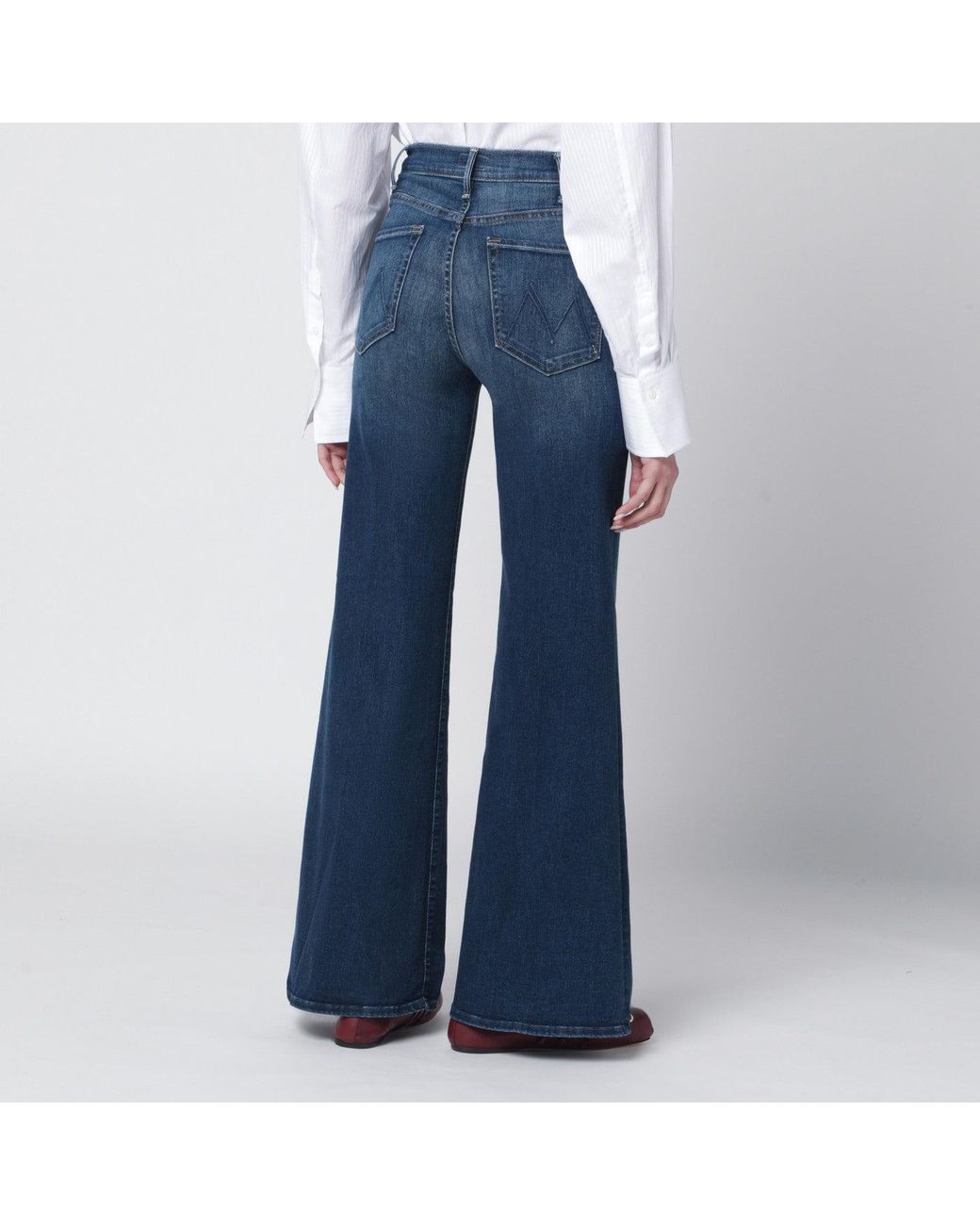 Mother Blue Flared Troublemaker Jeans