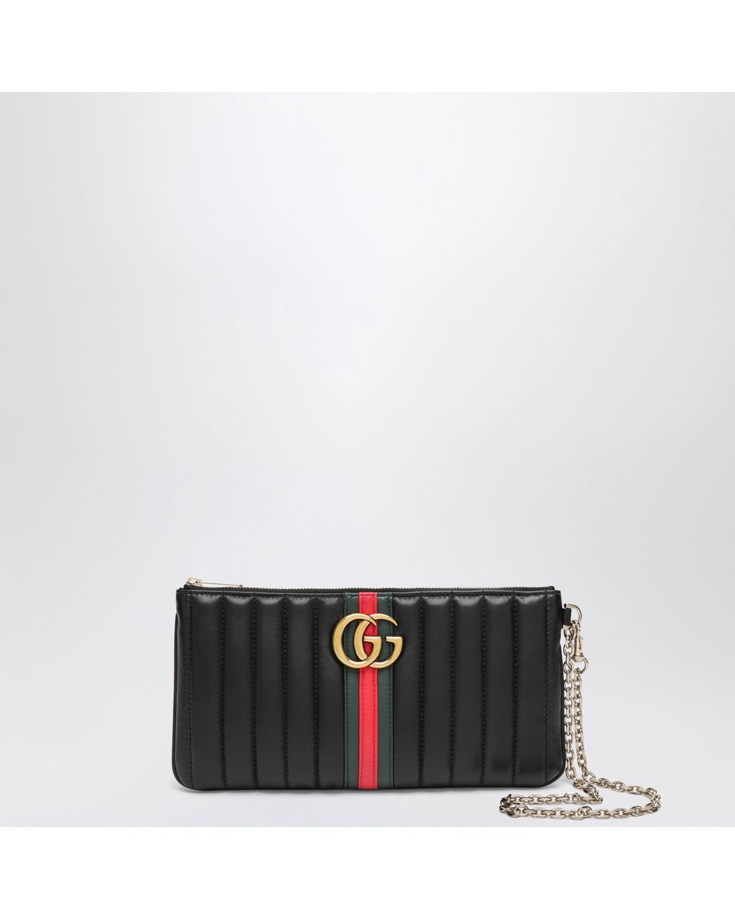 Gucci Black Gg Marmont Leather Pouch