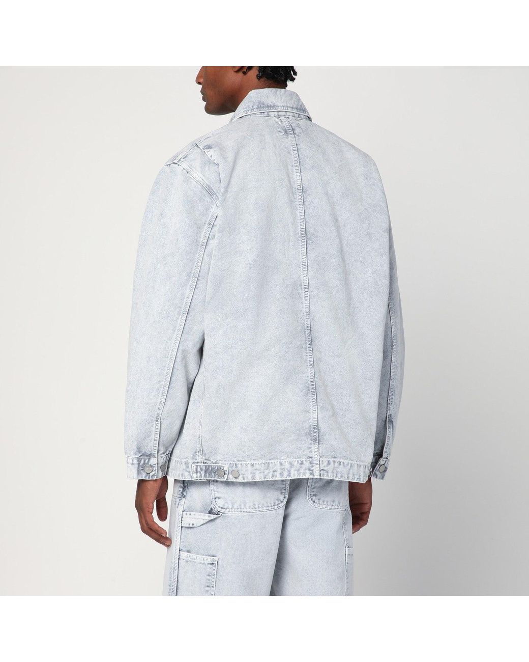 Carhartt Gray Og Arctic Jacket Chalk Wash for men