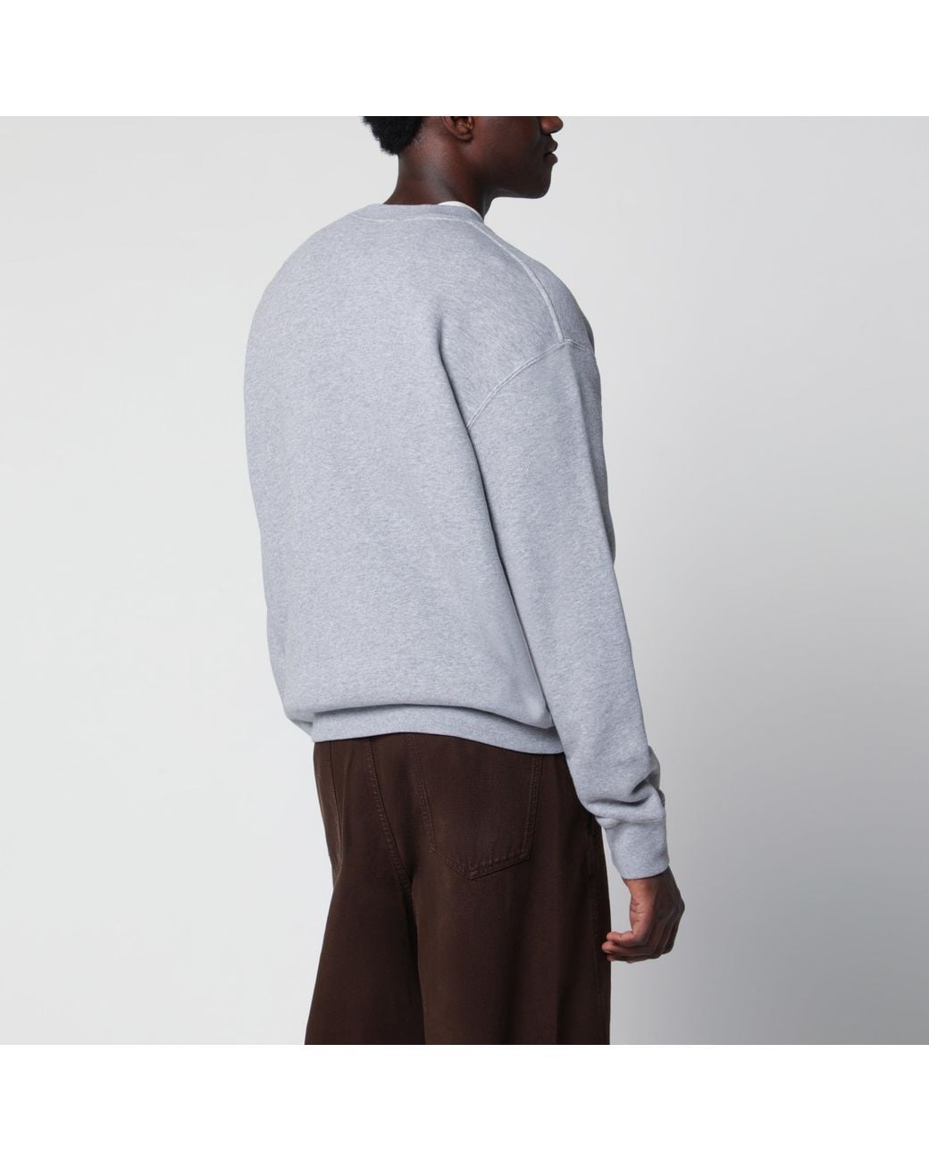 J.W. Anderson Gray Cotton Sweatshirt With Embroidered Logo for men