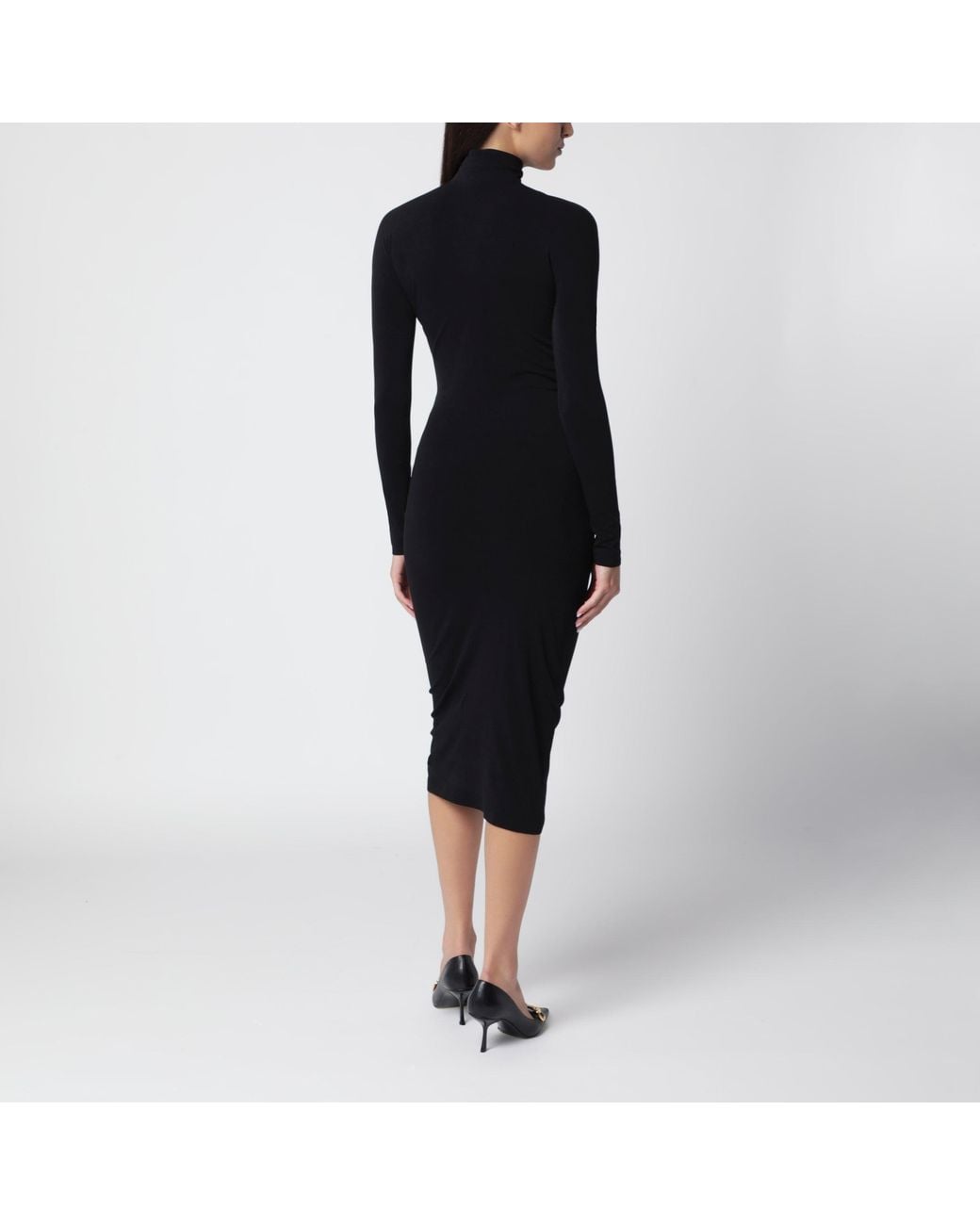Gucci Black Midi Turtleneck Dress