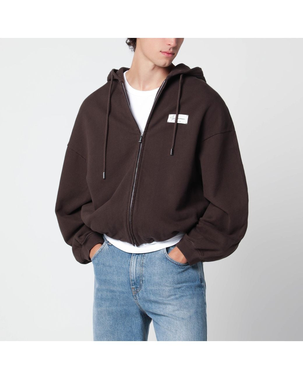 Jacquemus Brown Corso Dark Cotton Hoodie for men