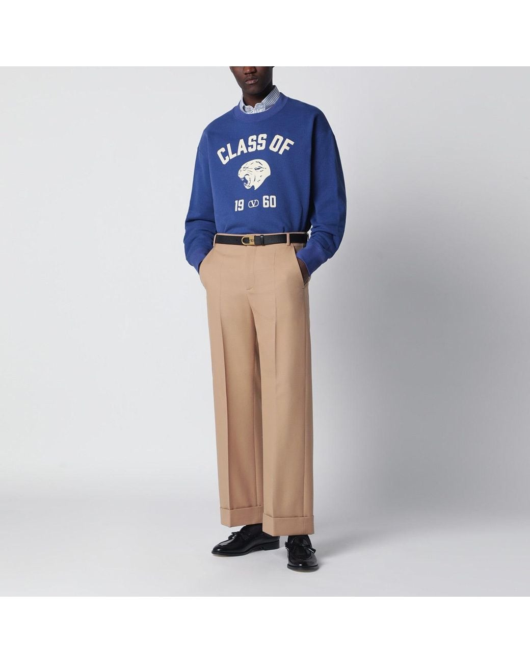 Valentino Blue Sweatshirt With Panther Print for men