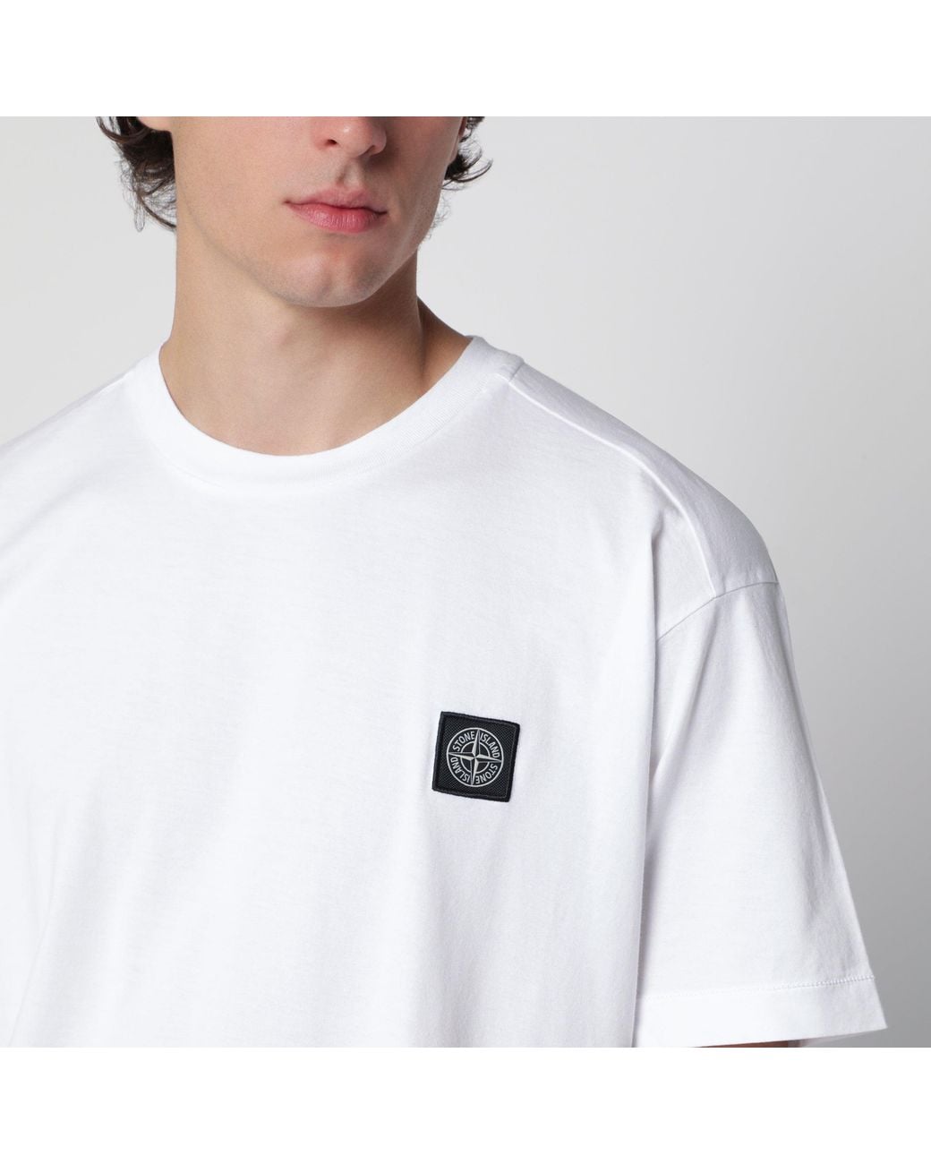 Stone Island White Slim-Fit Cotton T-Shirt for men