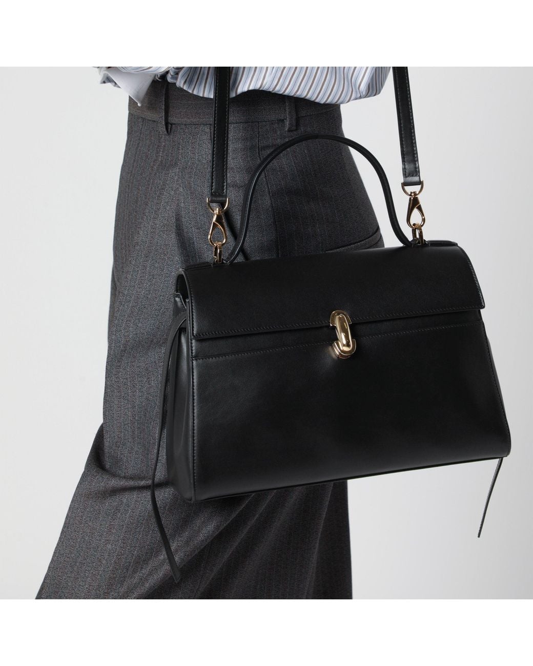 SAVETTE Black Soft Symmetry Handbag
