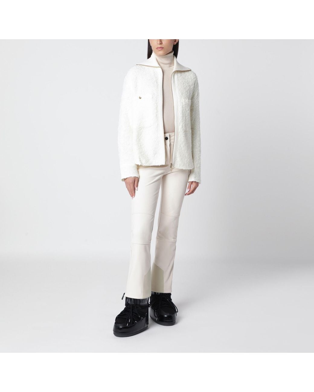 Moncler White Ivory Ski Trousers